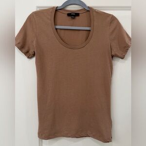 Diesel women's t-shirt powder beige tan XS Soft Cotton round neckline Pre owned